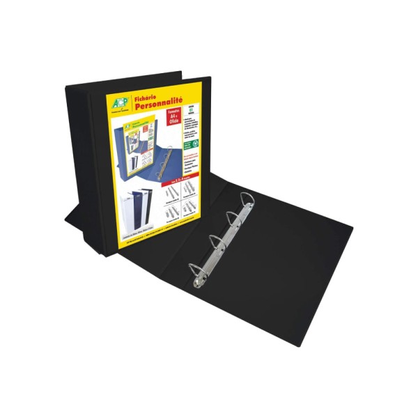 Fichário Personalité 4 Argolas 6.0cm Preto - Acp Fichario Personalite 4 Arg 6.0cm Pt Acp
