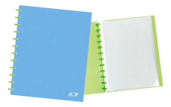 Pasta Catálogo Espiral Candy 30 Envelopes A4 Azul/Verde - Acp