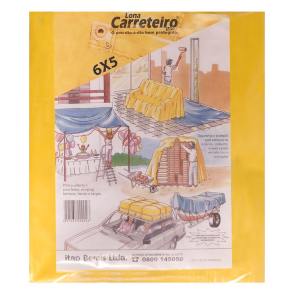 Encontraproduto.com.br - Lona Carreterio 105 Gr Com Ilhozes Pc 5mx6m Amarela Plasitap