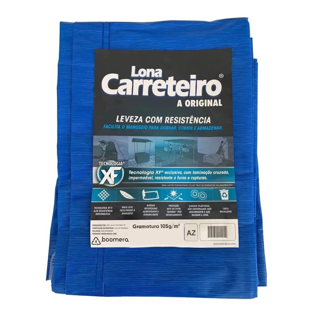 Encontraproduto.com.br - Lona de Polietileno 3x2m com ilhós Azul Lona Carreteiro
