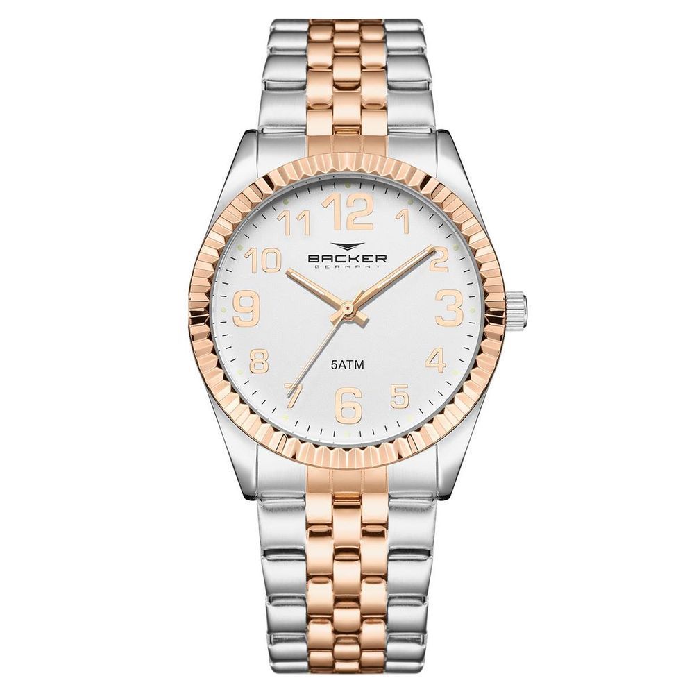 Encontraproduto.com.br - Relógio Backer Feminino Ref: 10302134f Br Clássico Bicolor