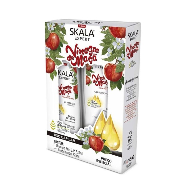 Encontraproduto.com.br - SKALA KIT VINAGRE DE MACA SHAMPOO + CONDICIONADOR 325ML CADA 650 ML X