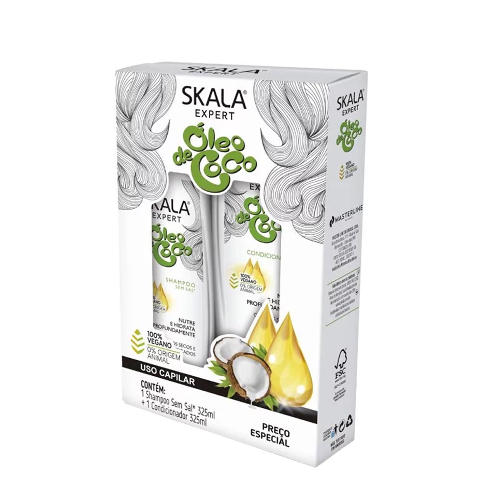 Encontraproduto.com.br - Kit Skala Sh325Ml+Cond325Ml Oleo De Coco 650ML