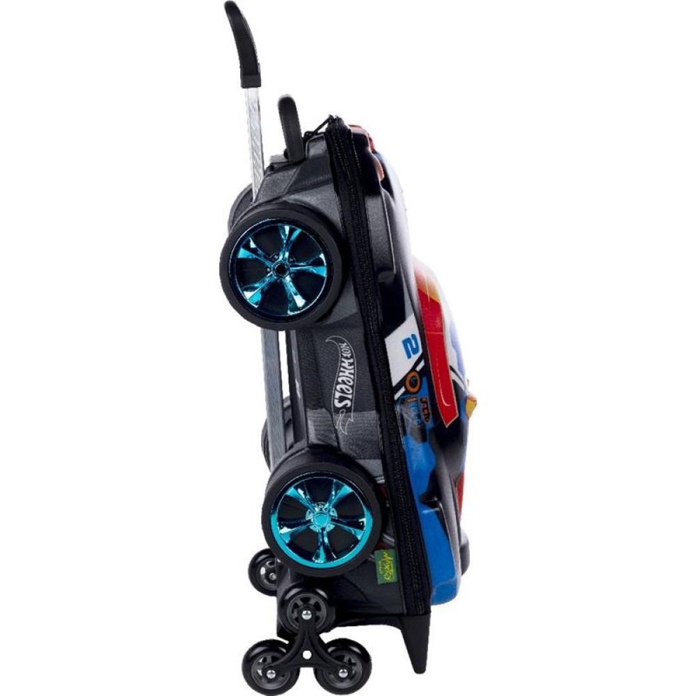 Encontraproduto.com.br - Mochila Com Rodas 3d Hotwheels Terrain Storm Preto - Maxtoy