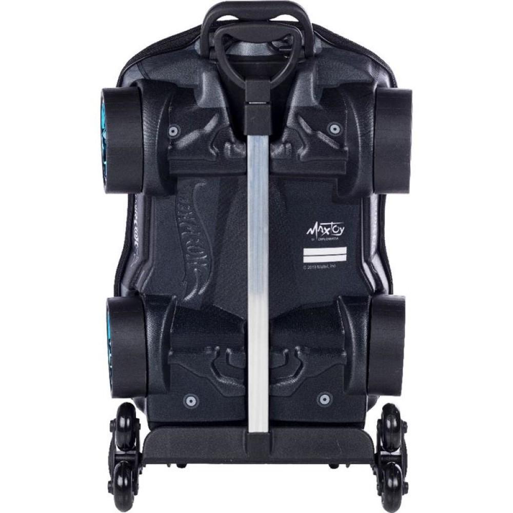 Encontraproduto.com.br - Mochila Com Rodas 3d Hotwheels Terrain Storm Preto - Maxtoy