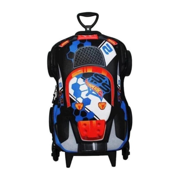 Encontraproduto.com.br - Mochila Com Rodas 3d Hotwheels Terrain Storm Preto - Maxtoy