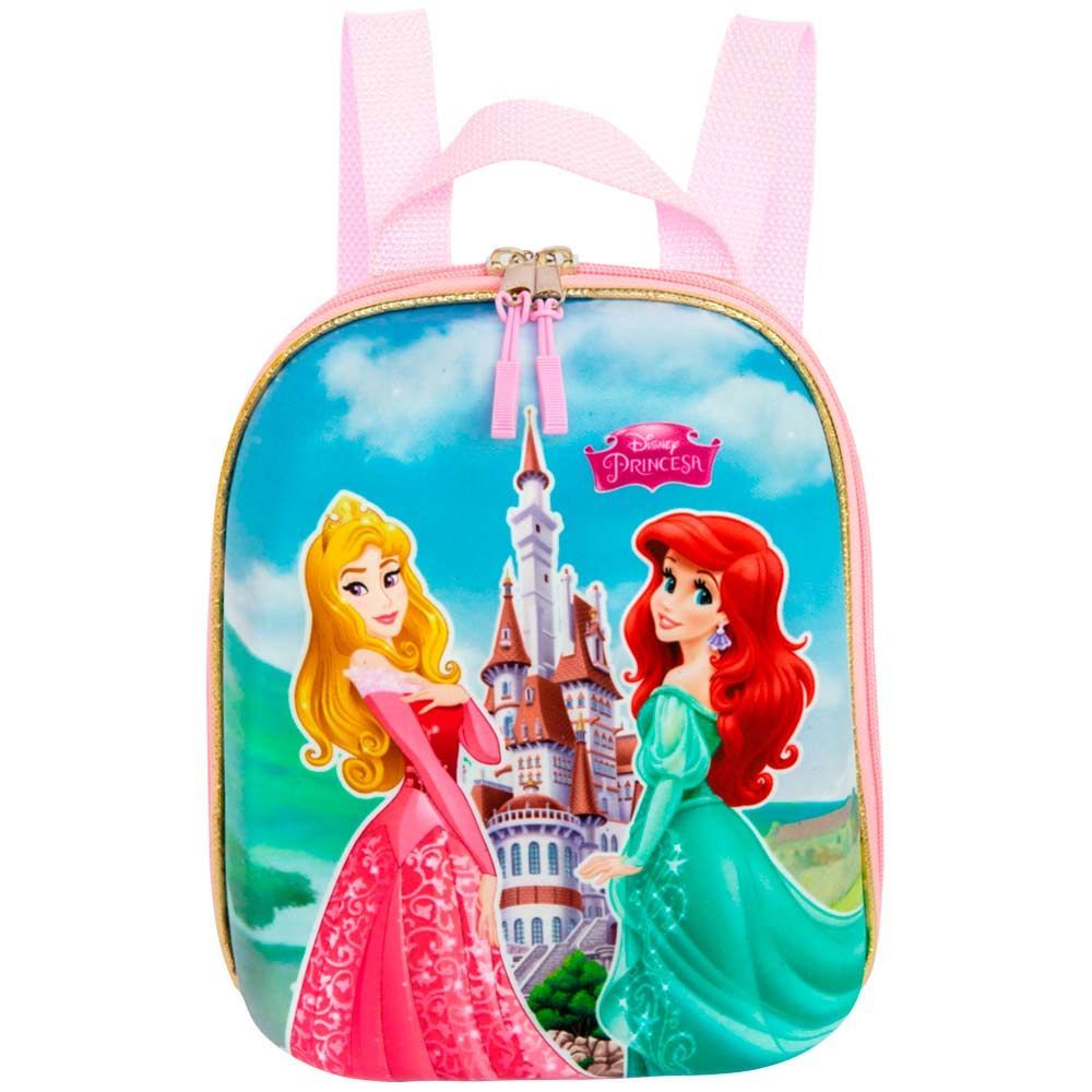 Encontraproduto.com.br - Lancheira 3D Infantil - Disney-Princesas - Castelo - Maxtoy