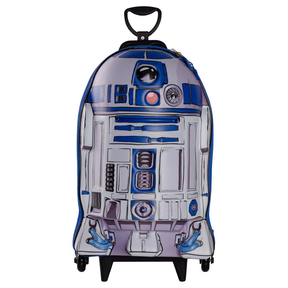 Mochila de Rodinhas 3D Maxtoy Star Wars R2D2 Azul