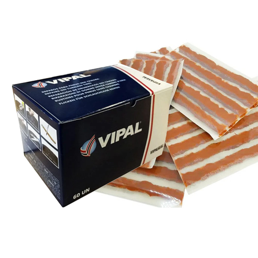 Encontraproduto.com.br - Refil Conserto De Pneu Sem Camara Vipaseal Passeio Caixa Com 60 Pecas - Vipal