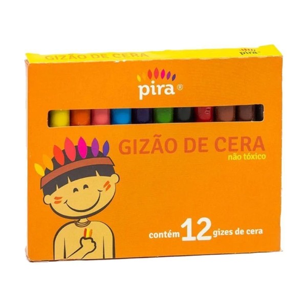 Encontraproduto.com.br - Giz De Cera Pira Jumbo Big 12 Cores Pct C/6 Ref 1616