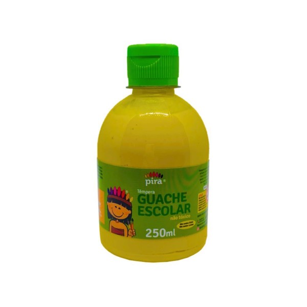 Encontraproduto.com.br - Tinta Guache Escolar Pet 250ml Com Aplicador Piratininga Amarelo