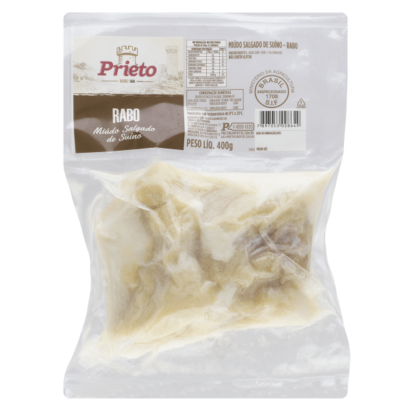 Encontraproduto.com.br - Rabo Suíno Salgado Prieto Pacote com 400g