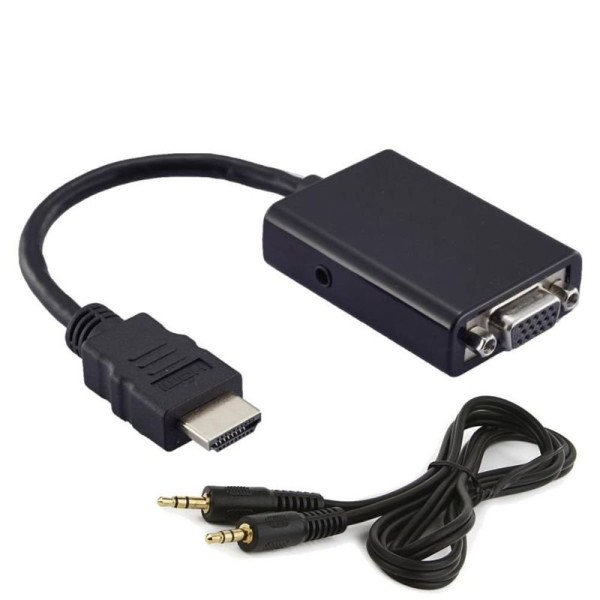 Encontraproduto.com.br - Cabo Conversor Hdmi Macho Para Vga Femea Audio