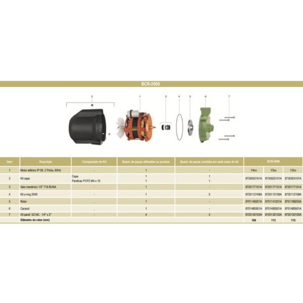 Encontraproduto.com.br - Motobomba Centrífuga Schneider Bcr-2000 1/4 CV 127 Volts
