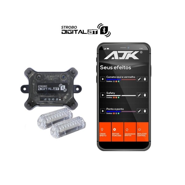 Encontraproduto.com.br - Kit Iluminação Strobo Digital Bluetooth AJK