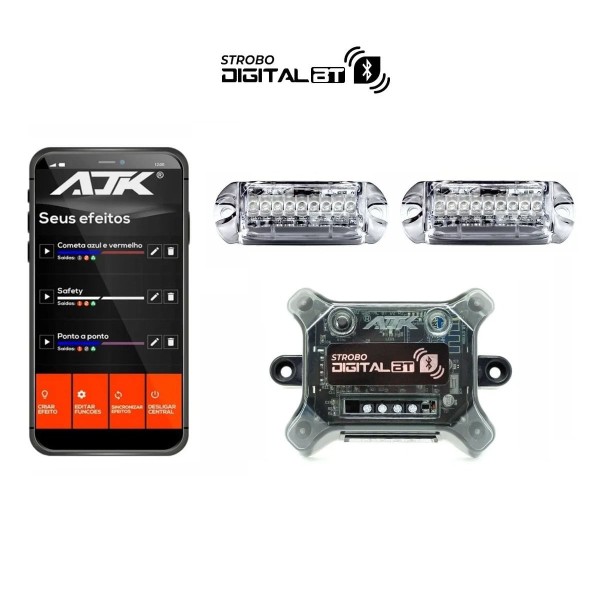 Encontraproduto.com.br - Kit Iluminação Strobo Digital Bluetooth AJK