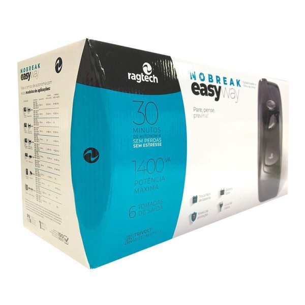 Encontraproduto.com.br - Nobreak Ragtech Senoidal 1400a Bivolt C/ Saida Bat Externa