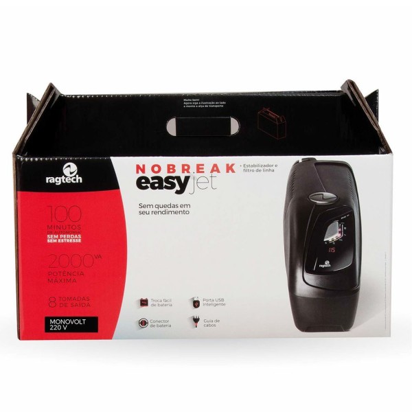 Encontraproduto.com.br - Nobreak Ragtech Easy Jet 2000Va Cbu-M2 Monovolt 220V/220V