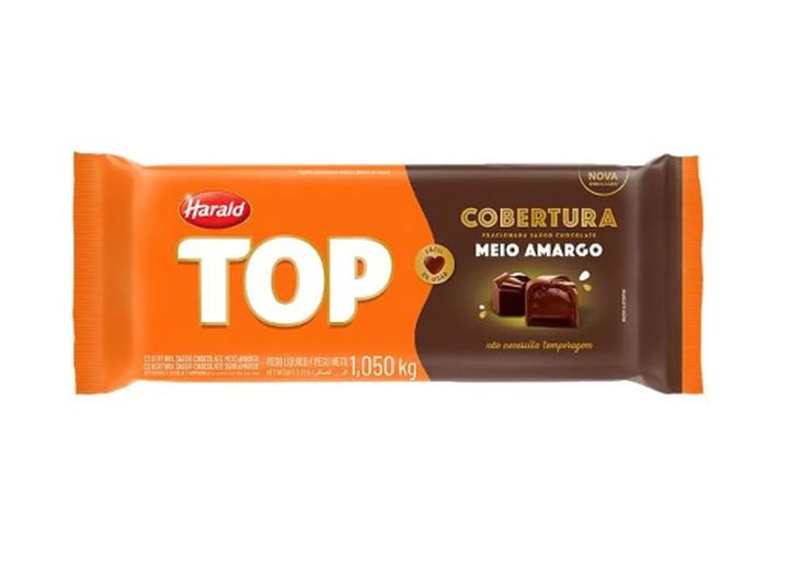 Encontraproduto.com.br - Cobertura de Chocolate Harald Top Meio Amargo Pacote com 1,050kg