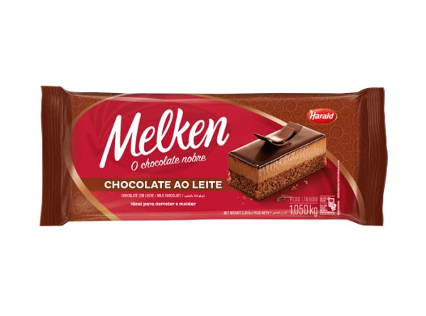 Encontraproduto.com.br - Cobertura de Chocolate Melken Harald Ao Leite Barra com 1,050kg