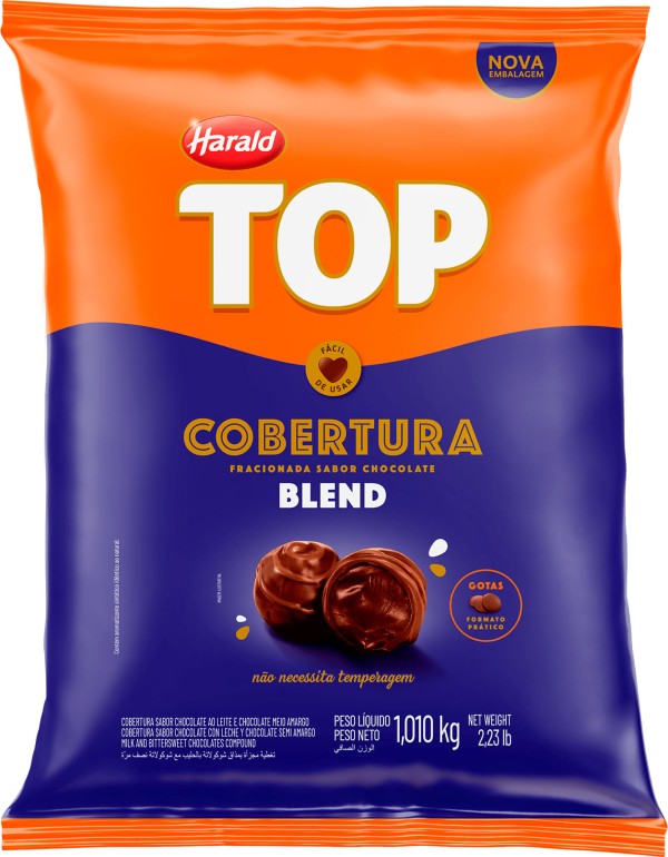 Encontraproduto.com.br - Cobertura de Chocolate Harald Gotas Blend Pacote com 1,050kg