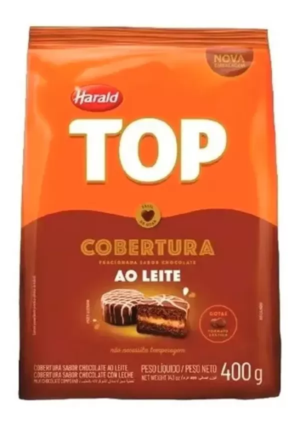 COBERTURA GOTAS HARALD TOP 400G AO LEITE