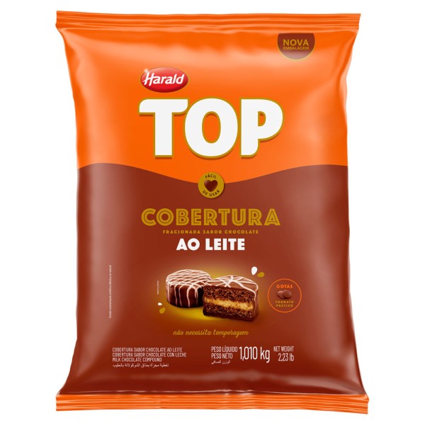 Encontraproduto.com.br - Gotas de Chocolate Fracionado Top Ao Leite 1,010kg - Harald