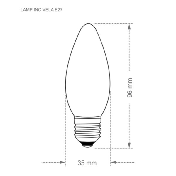 Encontraproduto.com.br - Lâmpada Incandescente Vela Lisa 25w Clara E27 220v Taschibra