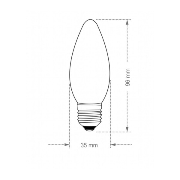 Encontraproduto.com.br - Lâmpada Incandescente Vela Lisa 25w Clara E27 220v Taschibra