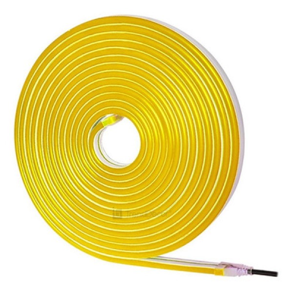Encontraproduto.com.br - Fita Led Neon 8W/M 120L/M Amarelo 5M IP65 12V Taschibra