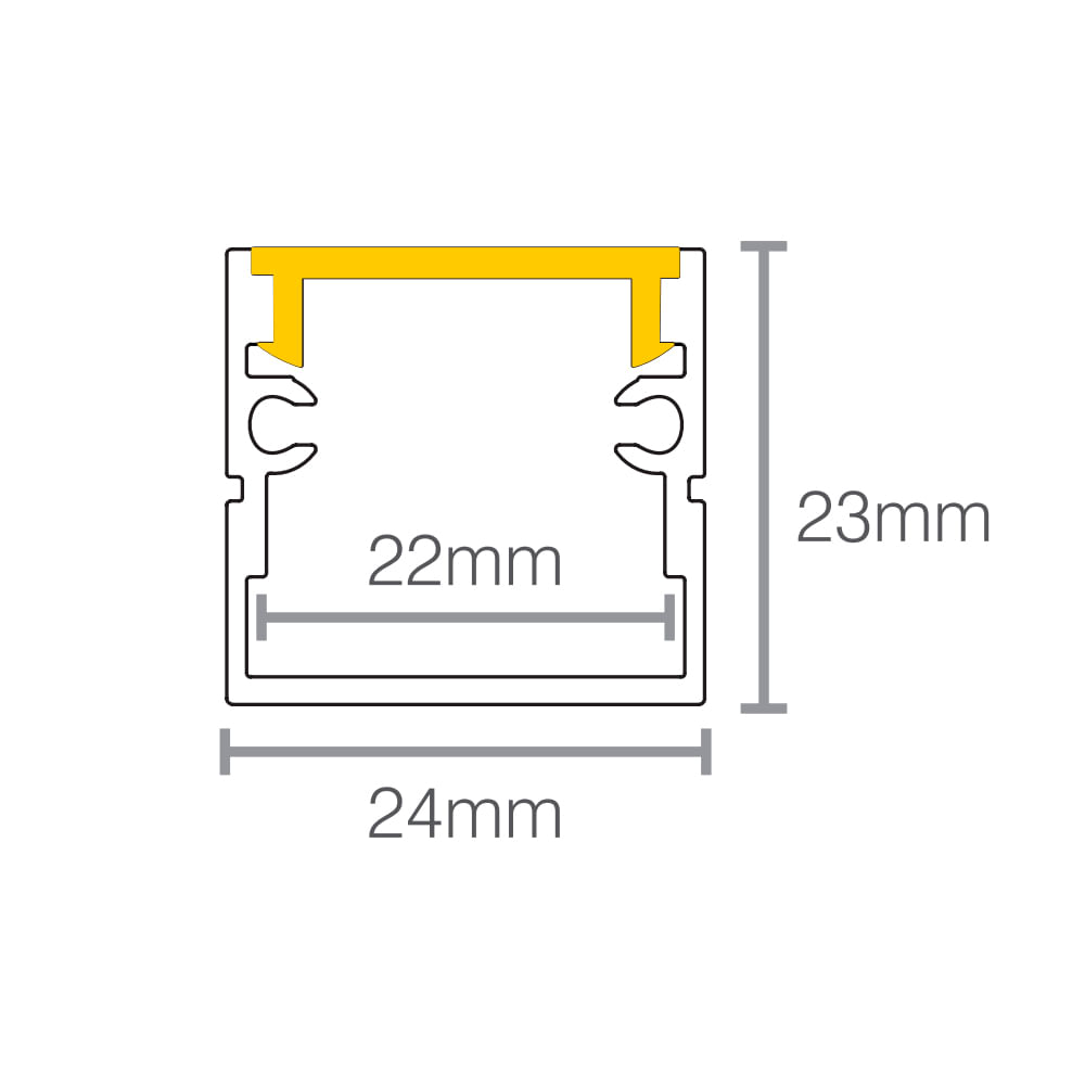 Encontraproduto.com.br - Perfil de Sobrepor para Fita Led Taschibra Apex 24 com 2 Metros