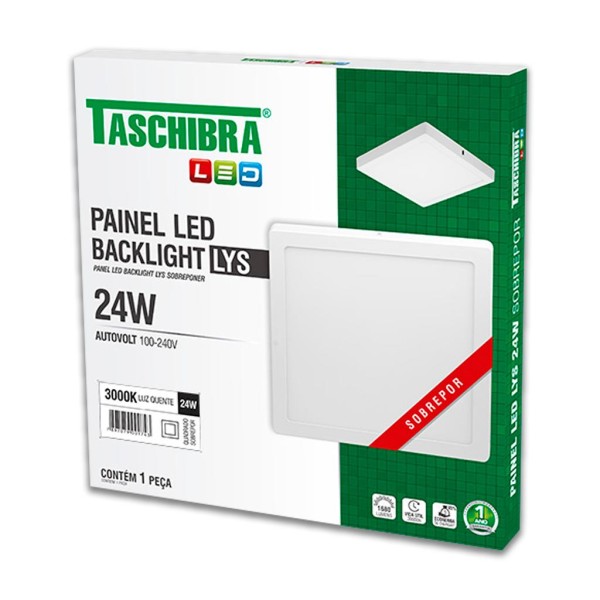 Encontraproduto.com.br - Plafon Taschibra Led Quadrada 24W 3000K 1514017