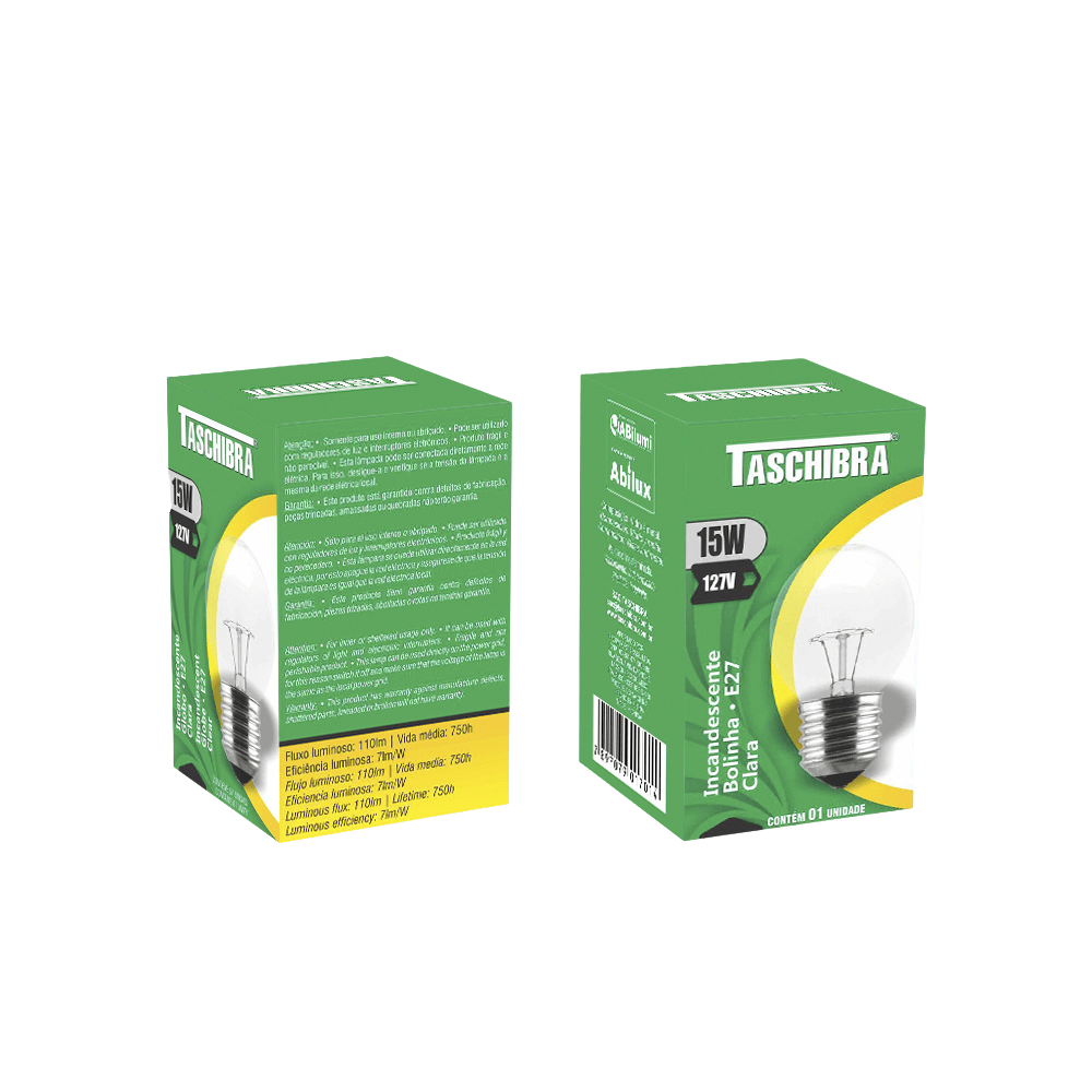 Lâmpada Incandescente Taschibra Bolinha Clara 15W E27