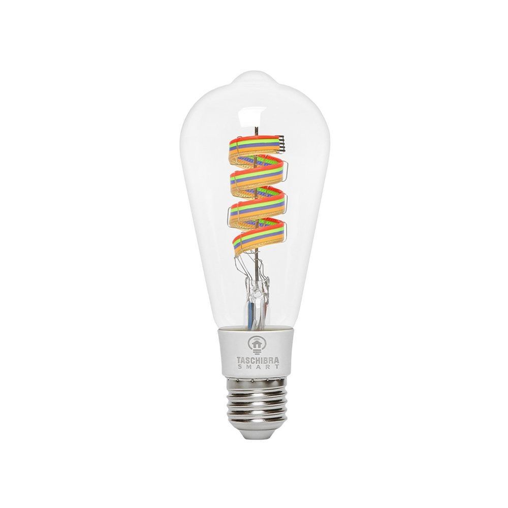 Encontraproduto.com.br - Lâmpada Led Smart Wi-fi Inteligente St64 Filamento 6w E27 Rgb Taschibra