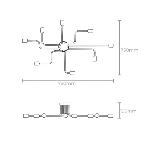 Encontraproduto.com.br - Plafon Taschibra Cronos 4 Preto E27 Bivolt