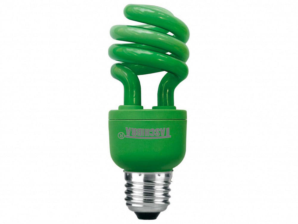 Lâmpada fluorescente espiral Color 127V 14W verde Taschibra