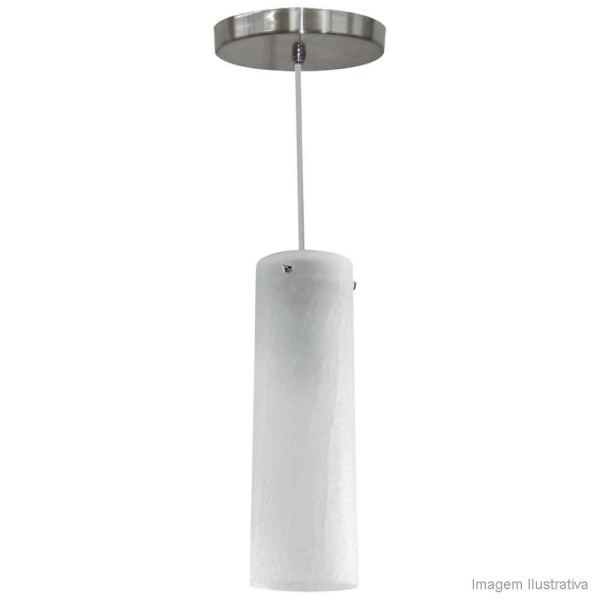 Encontraproduto.com.br - Pendente com vidro craquelado e escovado 15W Taschibra
