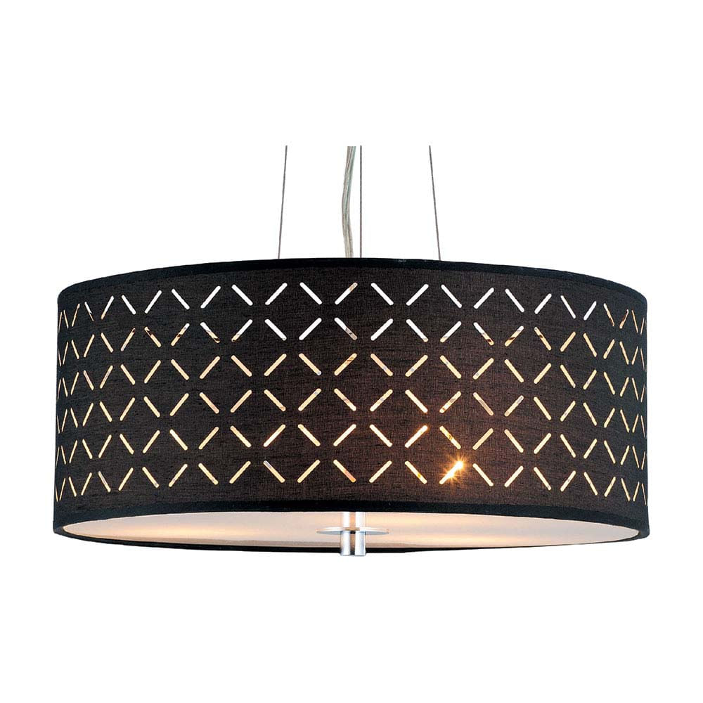 Lustre de tecido Galax para 3 lâmpadas E27 60W preto Taschibra