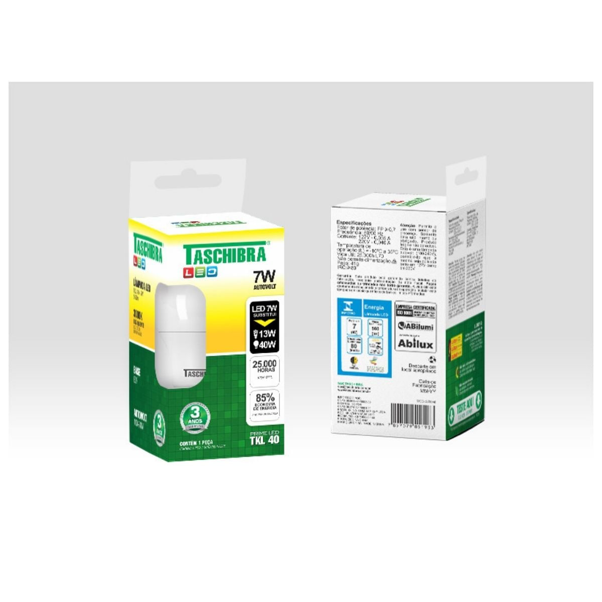 Encontraproduto.com.br - Lâmpada Led Taschibra TKL 40 7W E27 Bivolt