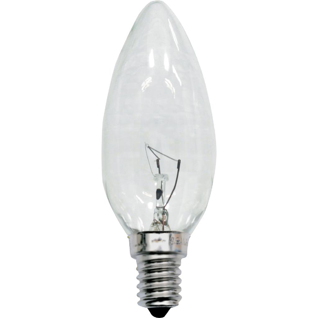 Encontraproduto.com.br - Lâmpada Incandescente Vela Lisa Clara 25w 127v E14 3,5x3,5x9,6cm - Taschibra