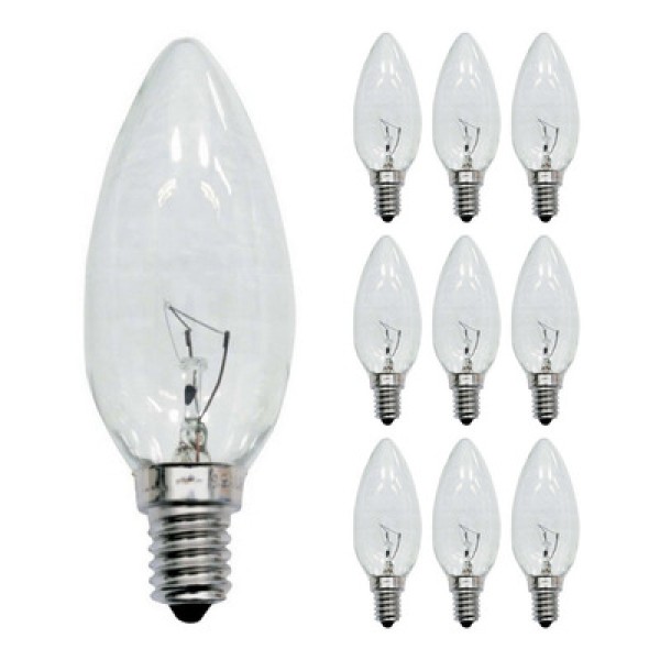 Lâmpada Incandescente Vela Lisa Clara 25w 127v E14 3,5x3,5x9,6cm - Taschibra