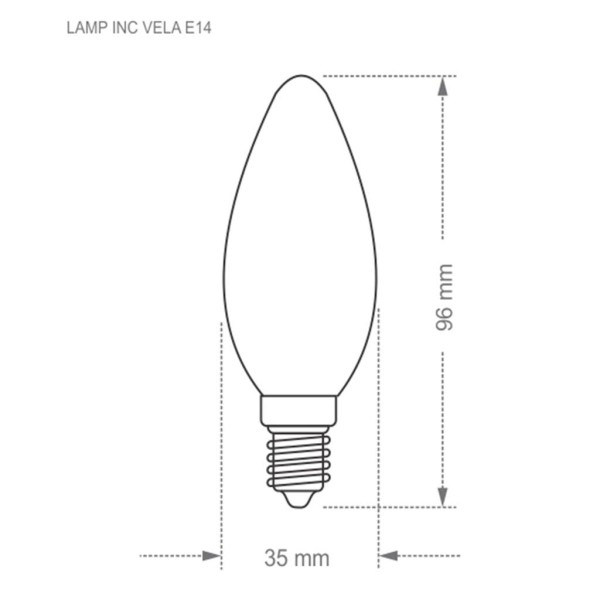 Encontraproduto.com.br - Lâmpada Incandescente Vela Lisa Leitosa 25W 127V E-14  - Taschibra.