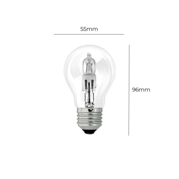 Encontraproduto.com.br - Lâmpada Halógena Taschibra A55 42W E27 2700K Luz Amarela