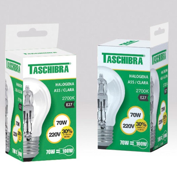 Encontraproduto.com.br - Lâmpada Halógena A55 E27 Taschibra 11060110