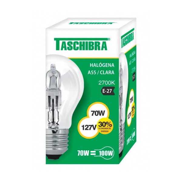 Encontraproduto.com.br - Lâmpada Halógena A55 E27 Taschibra 11060110
