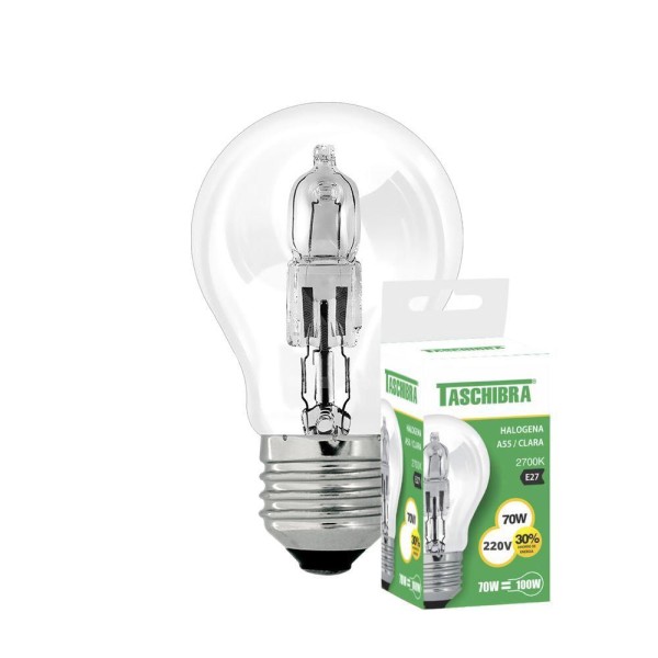 Encontraproduto.com.br - Lâmpada Halógena A55 E27 Taschibra 11060110