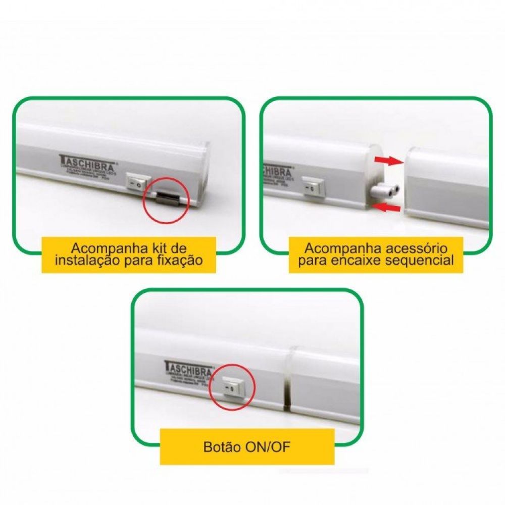 Encontraproduto.com.br - Luminária Led Taschibra Linear 30 4W Bivolt