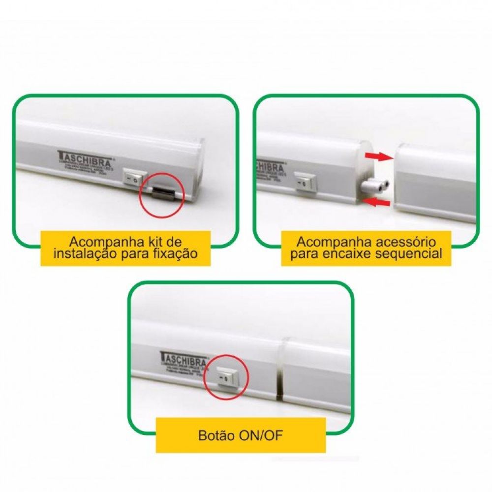Encontraproduto.com.br - Luminária Led Taschibra Linear 30 4W Bivolt