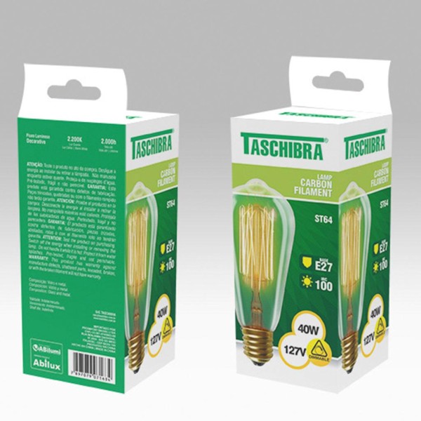 Encontraproduto.com.br - Lâmpada Filamento St64 40w 127v Taschibra