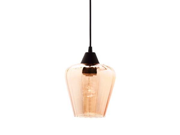 Encontraproduto.com.br - Luminária Pendente Taschibra Layla P Canelado Conhaque 1xe27 Preta